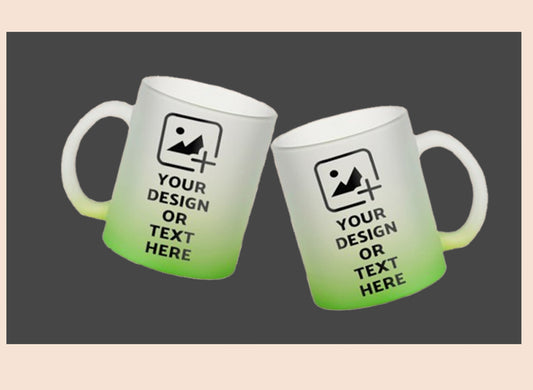 Frosted green color mug with personalized print – Elegant gift mug by GiliGily