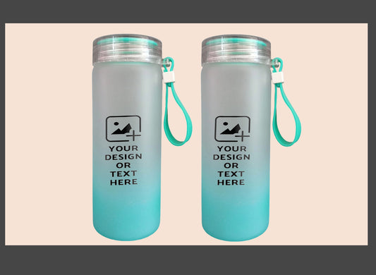 glass bottles green frosted eco-friendly personalized GiliGily.