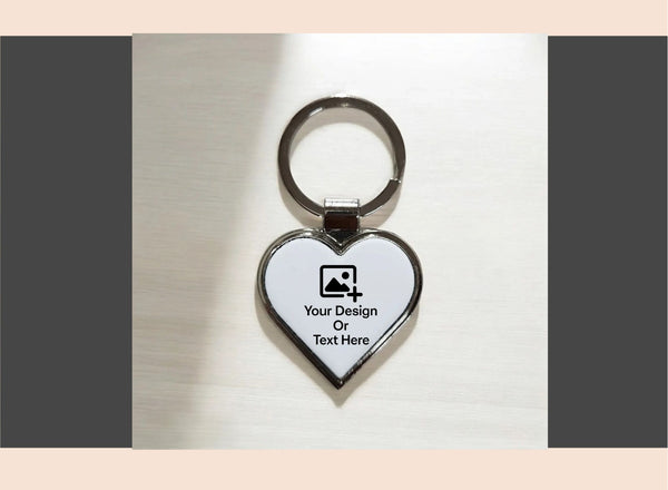 Heart-Shaped Metal Keychain – Front Side Customizable Print | Giligily