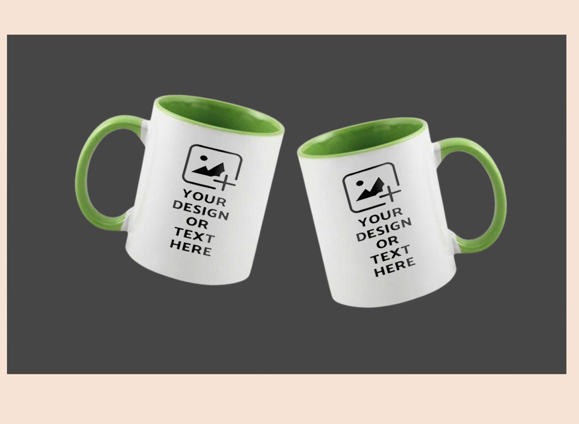 Custom green colored mug with personalized design – Ideal gifting option by GiliGily.