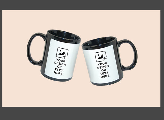 Patch design printed mug with personalization – Stylish gifting black mug by GiliGily.