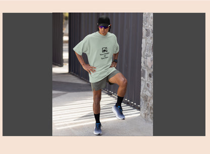 personalised-sage-green-drop-shoulder-tshirt-210gsm-giligily-004