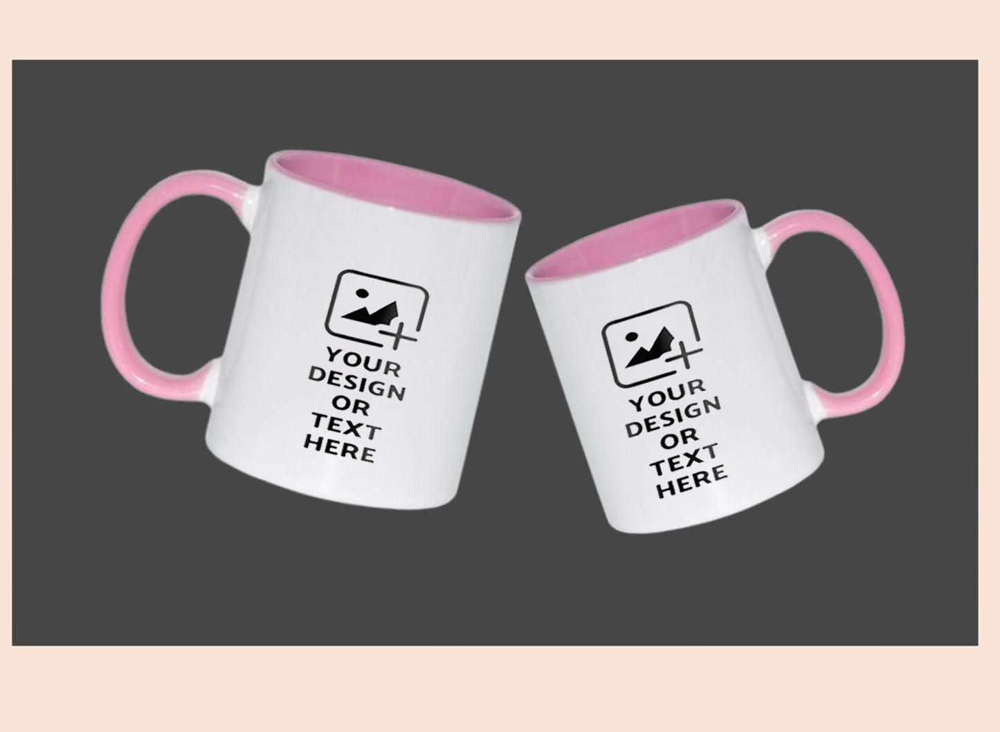 Custom pink colored mug with personalized design – Ideal gifting option by GiliGily.