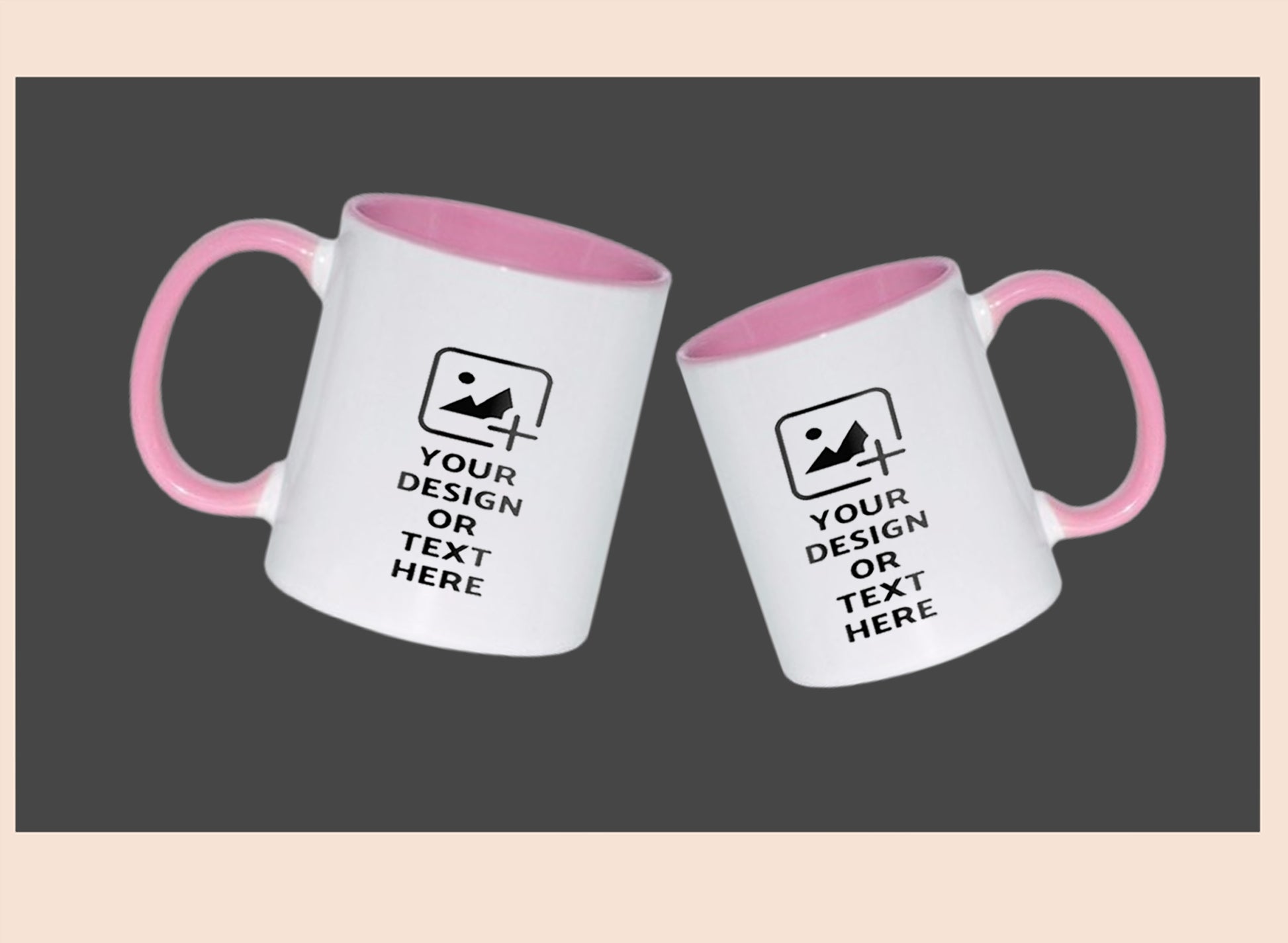 Custom pink colored mug with personalized design – Ideal gifting option by GiliGily.