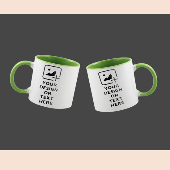 6oz mini light green colored mug with custom print – Great for kids or espresso by GiliGily