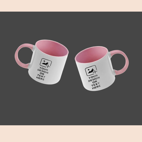 6oz mini pink colored mug with custom print – Great for kids or espresso by GiliGily