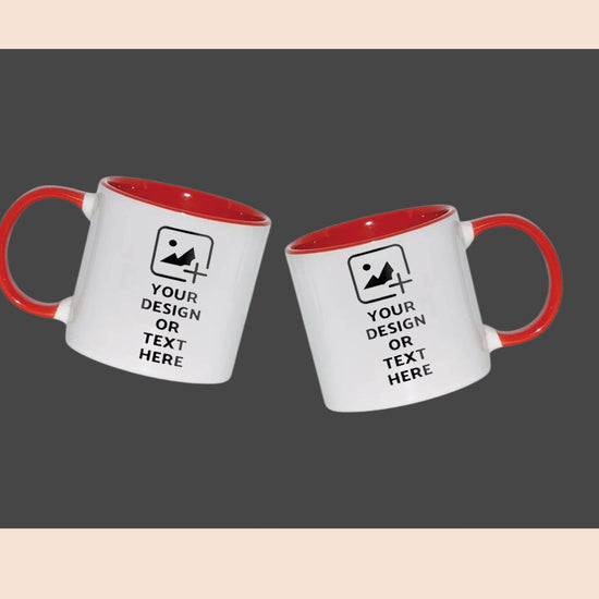 6oz mini red colored mug with custom print – Great for kids or espresso by GiliGily