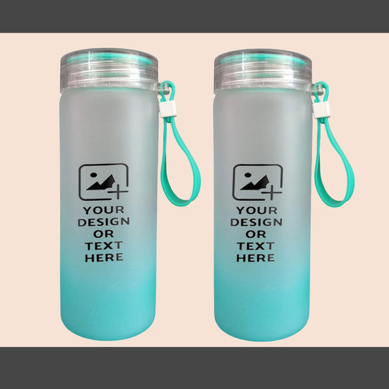 Eco-friendly frosted glass bottle in green matte finish – video demo showing leak-proof, durable design with custom print option for events and corporate gifting by GiliGily.