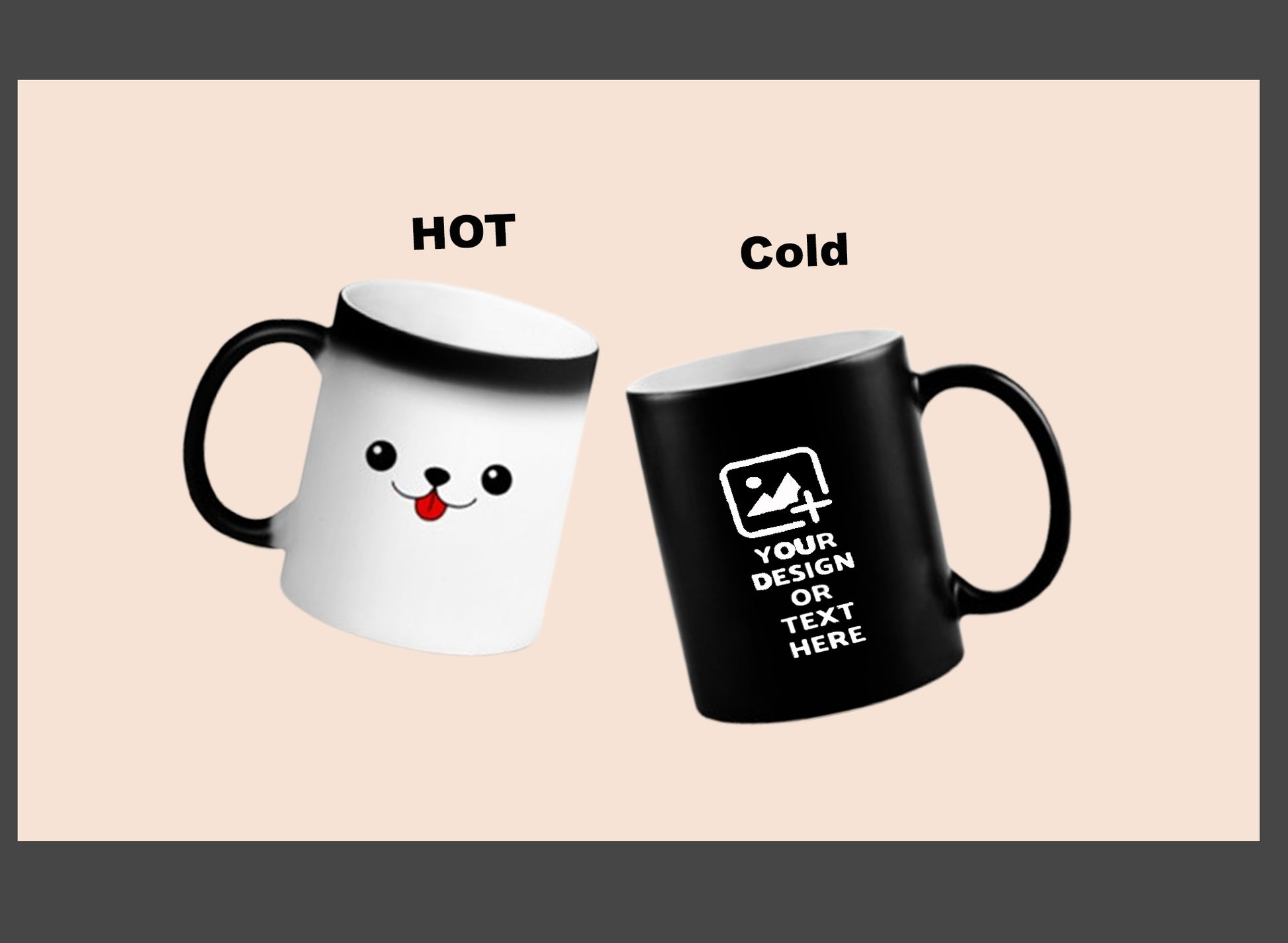 Black & White Heat-sensitive magic mug revealing photo print – Custom mug by GiliGily.