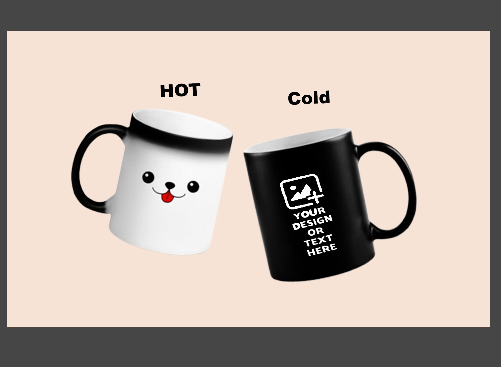 Black & White Heat-sensitive magic mug revealing photo print – Custom mug by GiliGily.