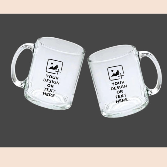 Clear glass mug with custom photo print – Transparent personalized mug by GiliGily