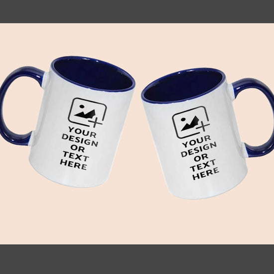 Custom dark blue colored mug with personalized design – Ideal gifting option by GiliGily.