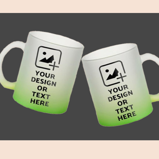 Frosted green color mug with personalized print – Elegant gift mug by GiliGily