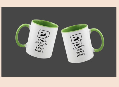 Custom green colored mug with personalized design – Ideal gifting option by GiliGily.