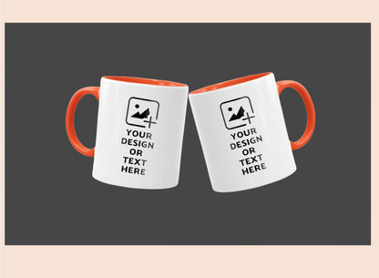 Custom orange colored mug with personalized design – Ideal gifting option by GiliGily.