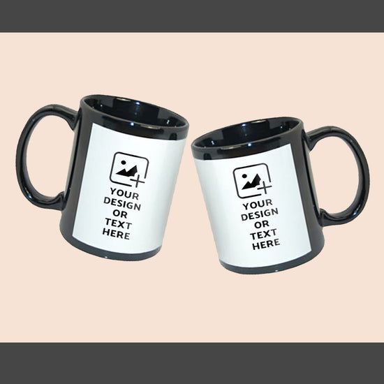 Patch design printed mug with personalization – Stylish gifting black mug by GiliGily.