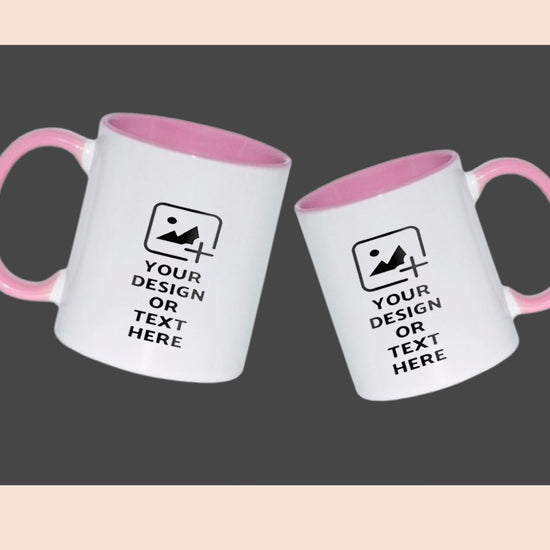 Custom pink colored mug with personalized design – Ideal gifting option by GiliGily.
