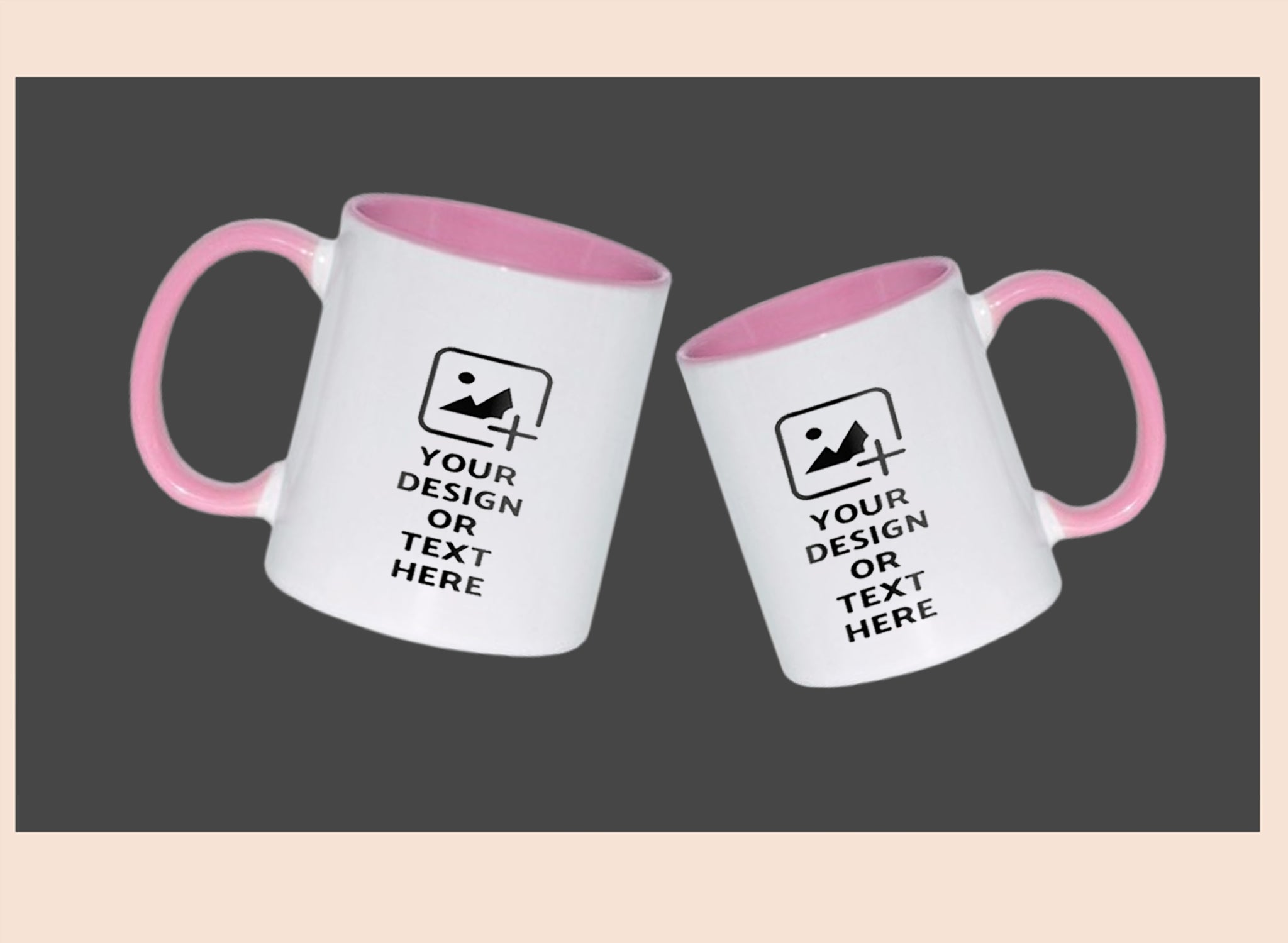 Custom pink colored mug with personalized design – Ideal gifting option by GiliGily.