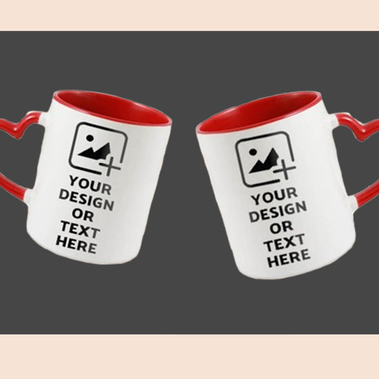 Red Heart handle mug with personalized message – Romantic gift by GiliGily