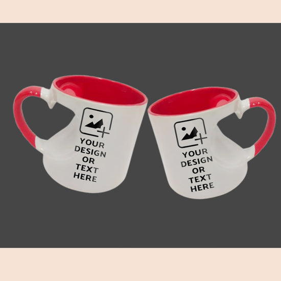 Inner Heart Cut Red Colored Mug – Unique Personalized Gift by GiliGily