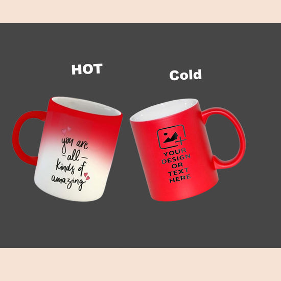 Red & White Heat-sensitive magic mug revealing photo print – Custom mug by GiliGily.