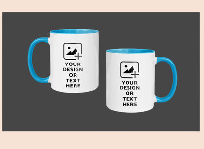 Custom sky blue colored mug with personalized design – Ideal gifting option by GiliGily.