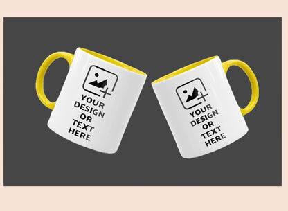 Custom yellow colored mug with personalized design – Ideal gifting option by GiliGily.