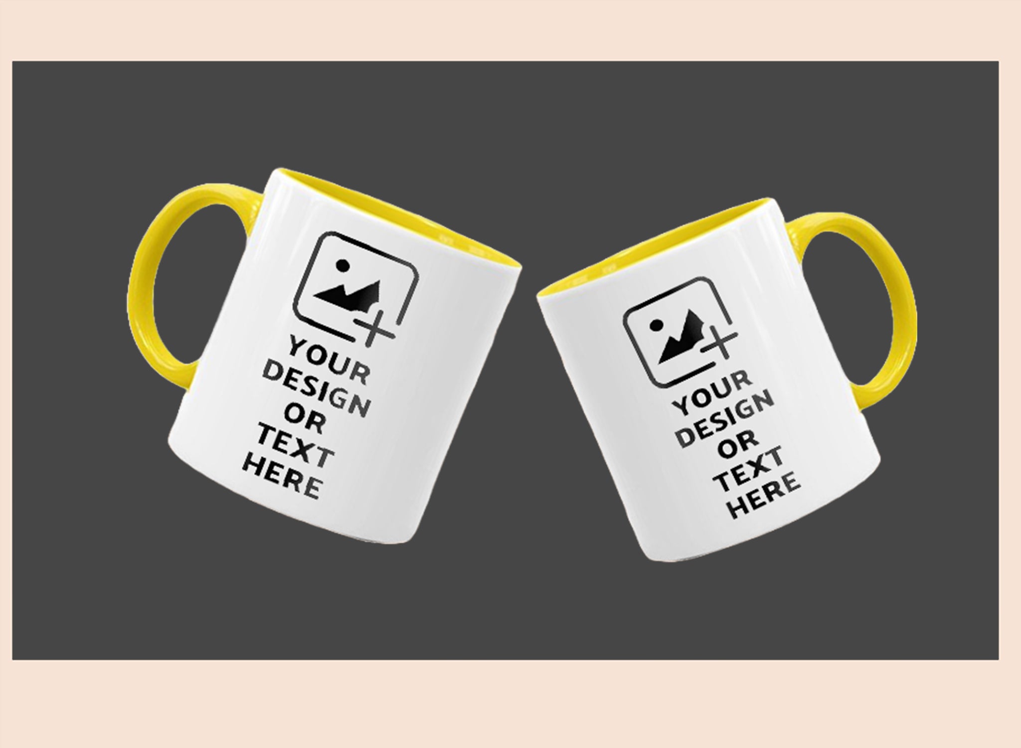 Custom yellow colored mug with personalized design – Ideal gifting option by GiliGily.