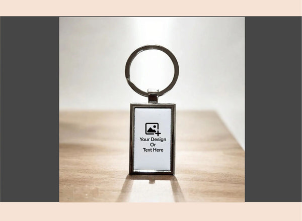 Rectangular Metal Keychain – Vertical - Front Side Customizable | Giligily