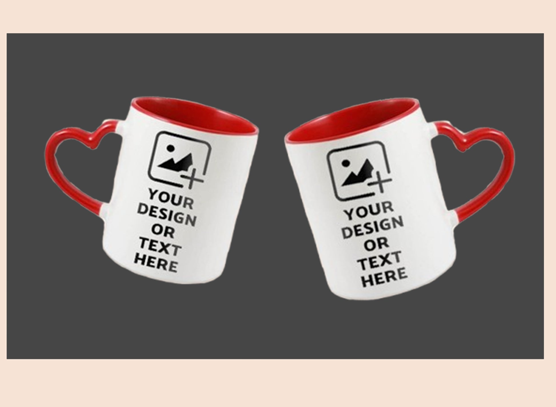 Red Heart handle mug with personalized message – Romantic gift by GiliGily