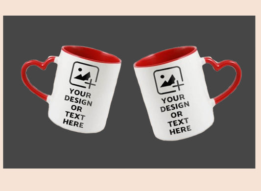 Red Heart handle mug with personalized message – Romantic gift by GiliGily