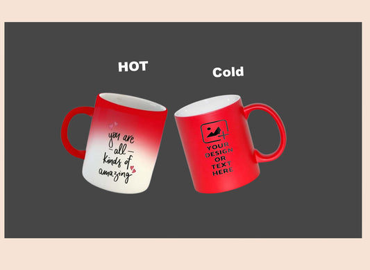 Red & White Heat-sensitive magic mug revealing photo print – Custom mug by GiliGily.