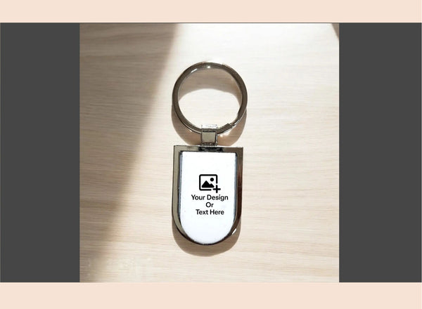 Rounded Rectangle Metal Keychain – Front Side Customizable Customizable | Giligily