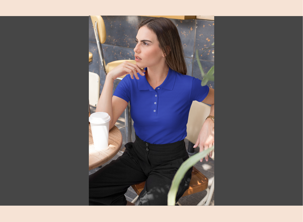Royal Blue Cotton Collar T-Shirt – Solid & Customizable | Unisex Polo | GiliGily