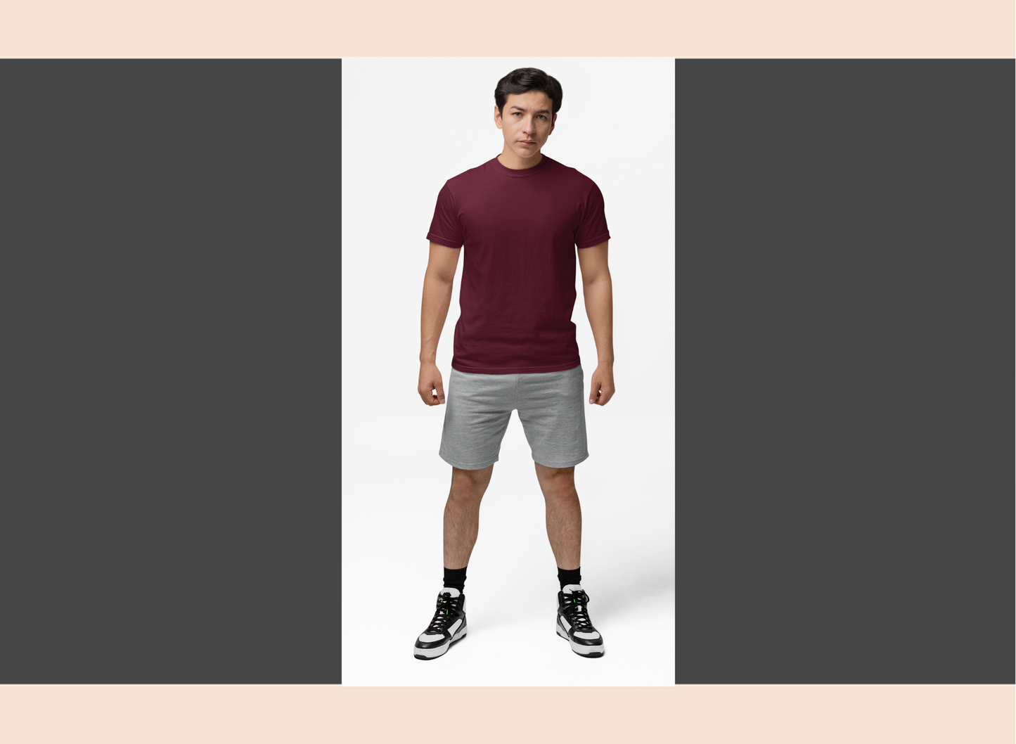 solid-cotton-round-neck-wine-man-front