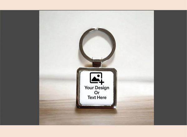 Square Metal Keychain – Front Side Customizable | Giligily