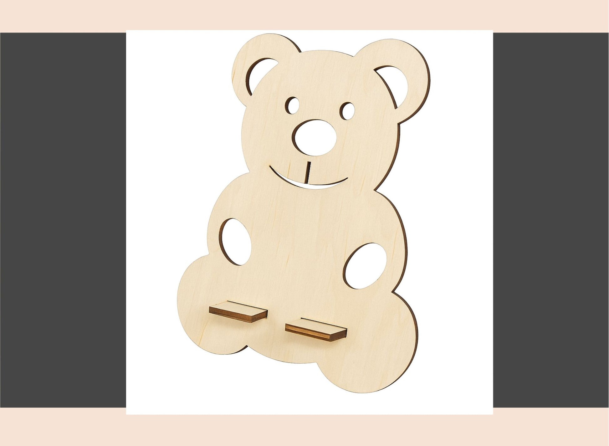 Wooden teddy bear puzzle on a white background