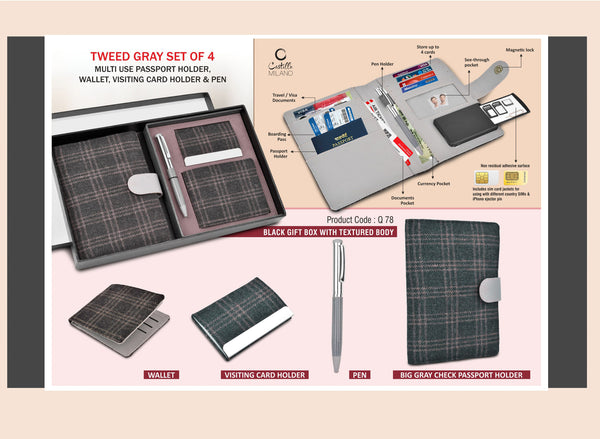 Tweed Grey 4 Pc Set
