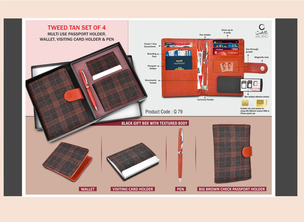 Tweed Tan 4 Pc Set