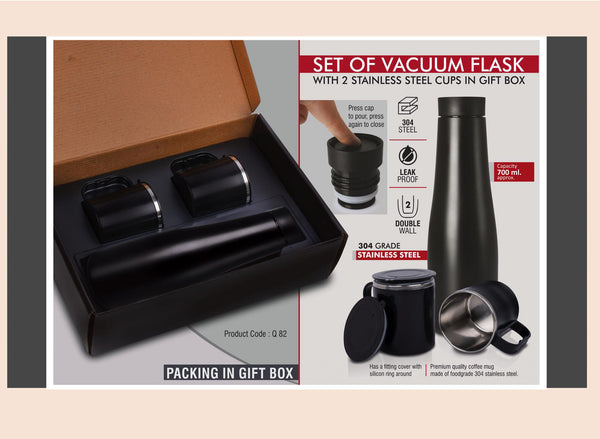 Vacuum Flask + 2 SS Cups Gift Box