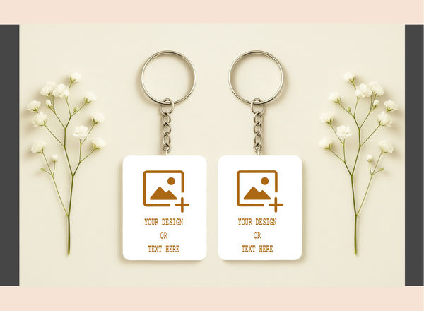 Personalized Wooden Keychain – Rectangle – 2×1.5 Inch – Double Side