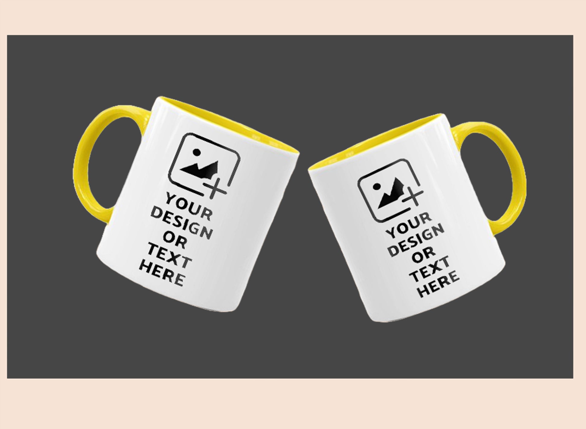 Custom yellow colored mug with personalized design – Ideal gifting option by GiliGily.